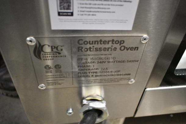 BRAND NEW SCRATCH AND DENT! Cooking Performance Group CPG 351CROE415D Stainless Steel Electric Countertop Rotisserie Oven with 5 Baskets for 15 Chickens. 240 Volts, 1 Phase. - Image 8 of 8