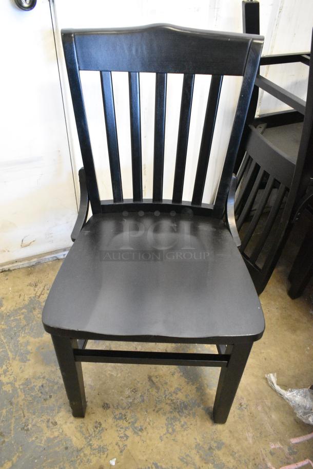 4 BRAND NEW SCRATCH AND DENT! Black Wood Pattern Dining Height Chair. 4 Times Your Bid! - Image 1 of 3