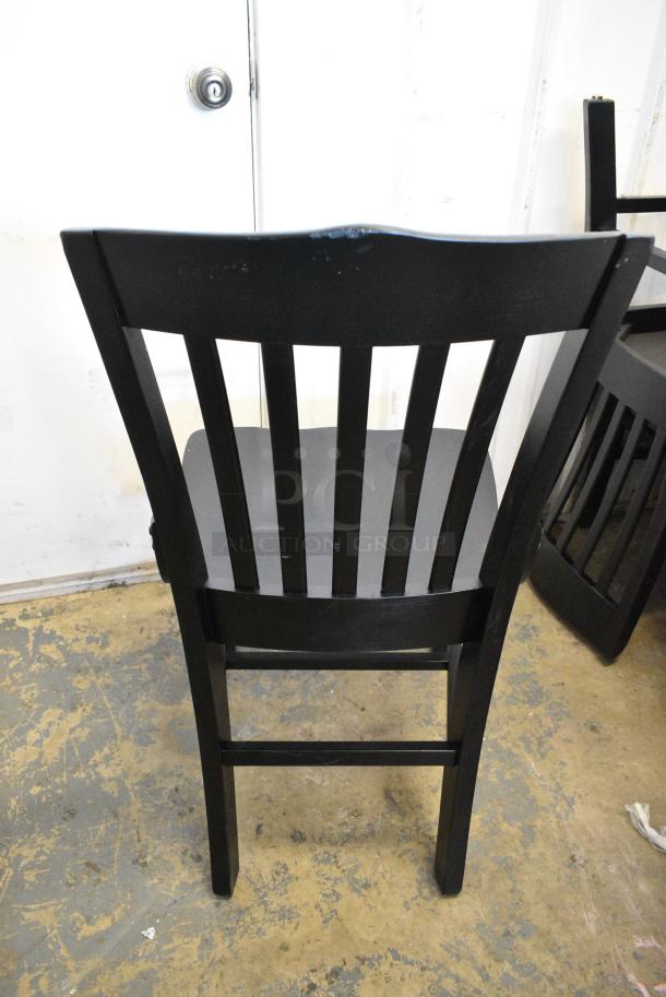 4 BRAND NEW SCRATCH AND DENT! Black Wood Pattern Dining Height Chair. 4 Times Your Bid! - Image 3 of 3