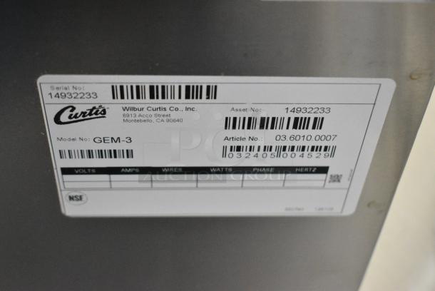 2 BRAND NEW SCRATCH AND DENT! Curtis GEM-3 Stainless Steel Coffee Server. 2 Times Your Bid! - Image 8 of 8