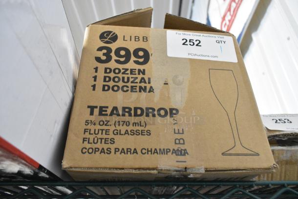 BRAND NEW SCRATCH AND DENT! Box of 12 Libbey 3996 Teardrop 5.75 oz. Customizable Flute Glass. - Image 2 of 4