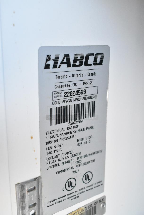 Habco ESM12 Metal Commercial Single Door Reach In Cooler Merchandiser. 115 Volts, 1 Phase. Tested and Powers On But Does Not Get Cold - Image 5 of 5