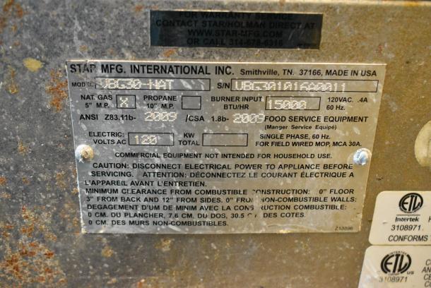 Star Max VBG30-NAT Stainless Steel Commercial Countertop Natural Gas Powered Gyro Machine. 15,000 BTU. - Image 8 of 8