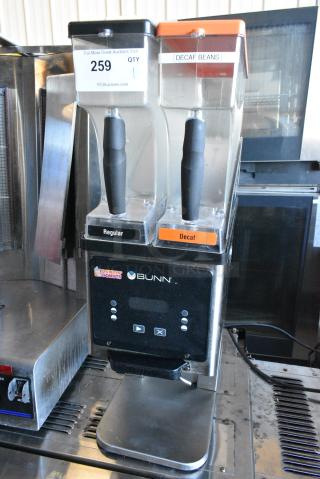 2020 Bunn MHG Stainless Steel Commercial Countertop 2 Hopper Coffee Bean Grinder. 120 Volts, 1 Phase. Tested and Working!