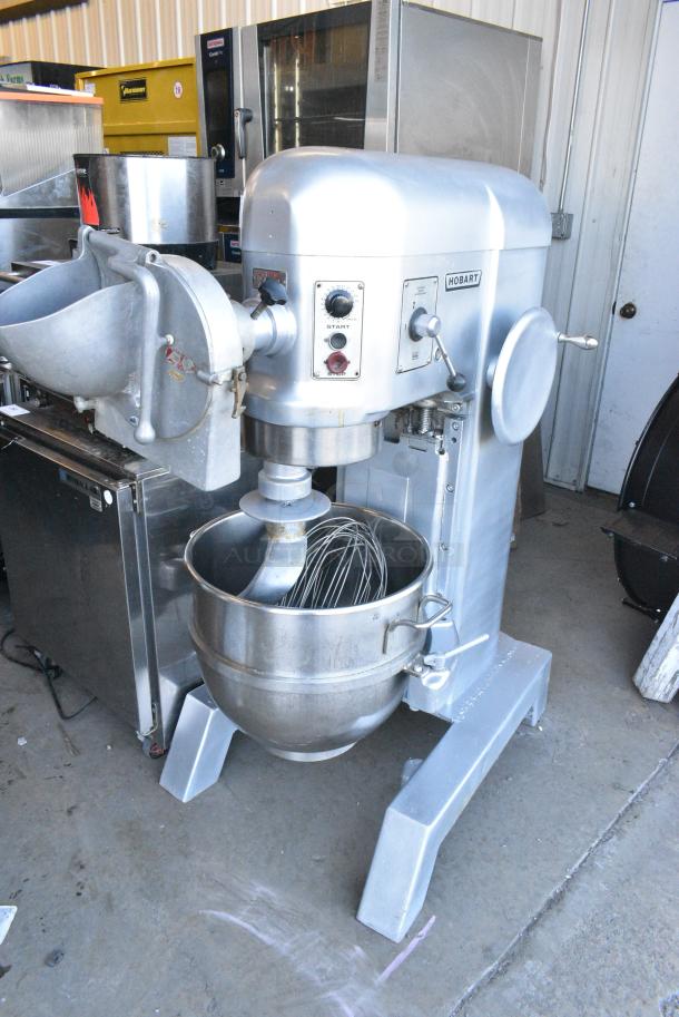 Hobart P600 Metal Commercial Floor Style 60 Quart Planetary Dough Mixer w/ Pelican Head, Stainless Steel Mixing Bowl, Dough Hook and Whisk Attachments. 240 Volts, 1 Phase. - Image 1 of 8