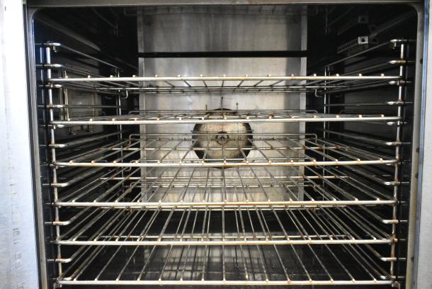 2 Garland Master 200 Stainless Steel Commercial  Electric Powered Full Size Convection Oven w/ Solid Doors, Metal Oven Racks and Thermostatic Controls on Commercial Casters. 240/480 Volts, 3 Phase.  2 Times Your Bid! - Image 5 of 7