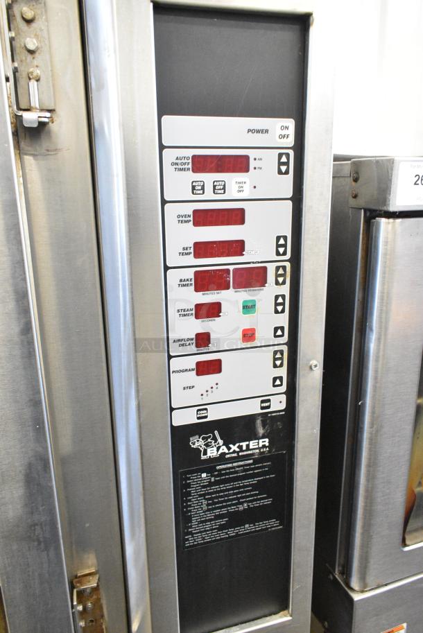 Baxter Stainless Steel Commercial Electric Powered Mini Rotating Pan Rack Oven on Pan Rack w/ Commercial Casters. 250 Volts, 3 Phase. - Image 4 of 7
