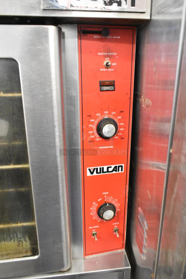 Vulcan VC4ED Stainless Steel Commercial Full Size Convection Oven w/ View Through Doors, Metal Oven Racks, Thermostatic Controls and Metal Legs on Commercial Casters. 240 Volts, 3/1 Phase. - Image 3 of 6