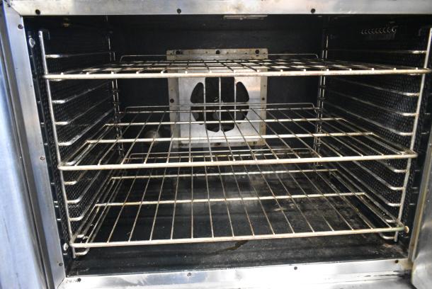 Vulcan VC4ED Stainless Steel Commercial Full Size Convection Oven w/ View Through Doors, Metal Oven Racks, Thermostatic Controls and Metal Legs on Commercial Casters. 240 Volts, 3/1 Phase. - Image 5 of 6