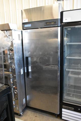 Turbo Air M3F24-1 Stainless Steel Commercial Single Door Reach In Freezer w/ Poly Coated Racks on Commercial Casters. 115 Volts, 1 Phase. Tested and Does Not Power On