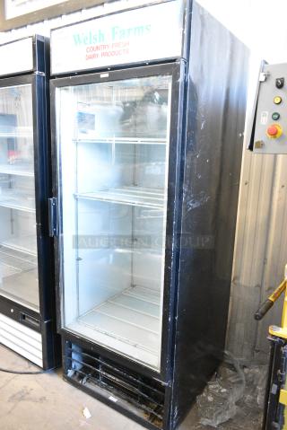 Beverage Air MT27 Metal Commercial Single Door Reach In Cooler Merchandiser w/ Poly Coated Racks. 115 Volts, 1 Phase. Tested and Powers On But Does Not Get Cold