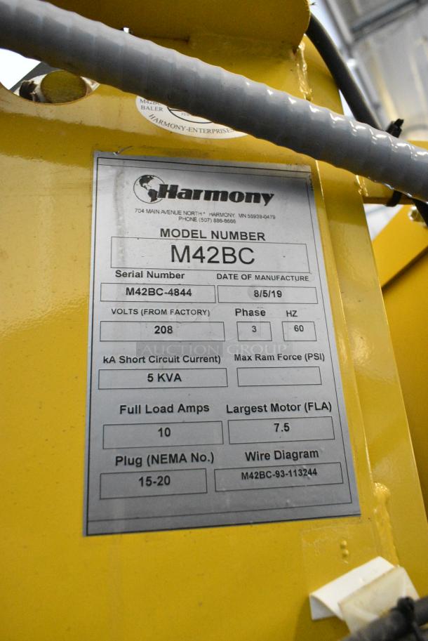 Harmony M42BC Metal Commercial Vertical Stockroom Baler. 208 Volts, 3 Phase. - Image 7 of 7