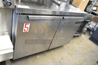 Continental SW48 Stainless Steel Commercial 2 Door Undercounter Cooler on Commercial Casters. 115 Volts, 1 Phase. Tested and Working!