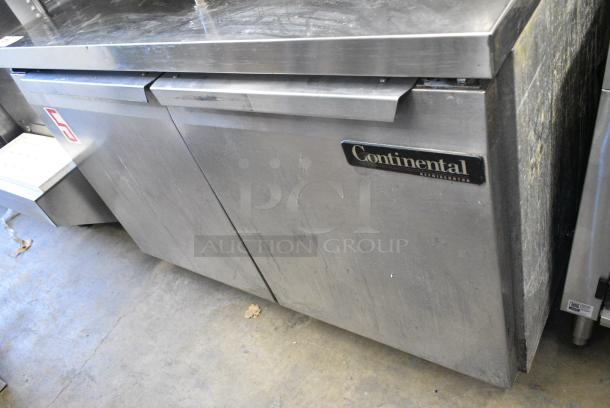 Continental SW48 Stainless Steel Commercial 2 Door Undercounter Cooler on Commercial Casters. 115 Volts, 1 Phase. Tested and Working! - Image 2 of 8