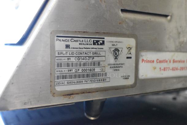 Prince Castle CG14G-2TP Stainless Steel Commercial Countertop Electric Powered Panini Press. 230 Volts, 1 Phase. - Image 6 of 6
