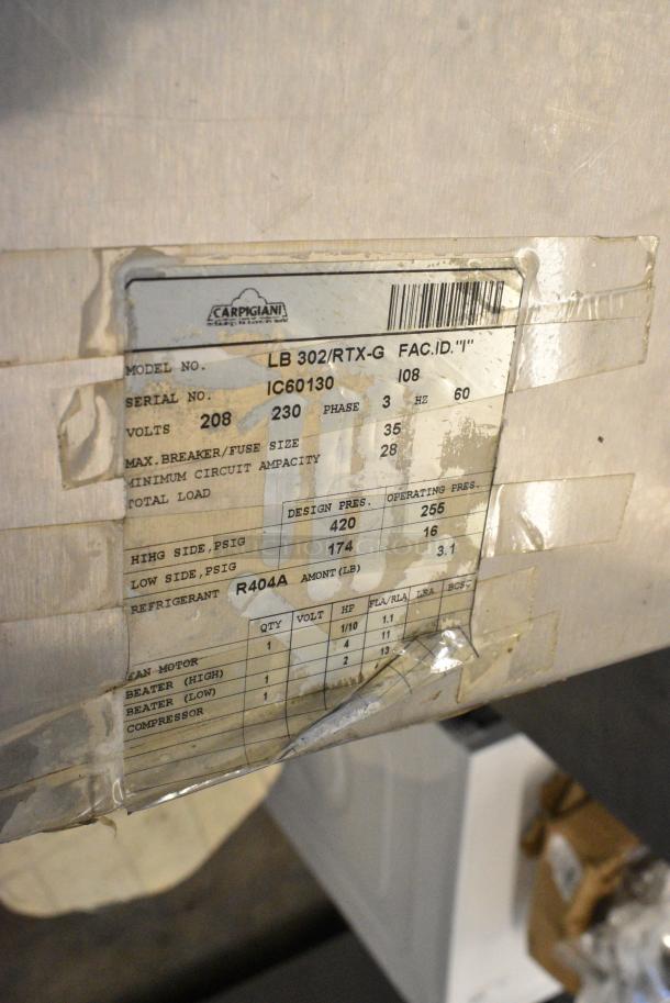 Carpigiani LB302/RTX-G Stainless Steel Commercial Floor Style Batch Freezer on Commercial Casters. 208/230 Volts, 3 Phase. - Image 2 of 10