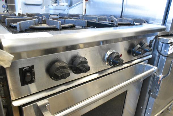Wolf Stainless Steel Commercial Natural Gas Powered 4 Burner Range w/ Convection Oven. - Image 4 of 6