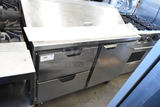 Beverage Air SPED48-12-2 Stainless Steel Commercial Sandwich Salad Prep Table Bain Marie Mega Top on Commercial Casters. 115 Volts, 1 Phase. Tested and Working! - Image 1 of 9