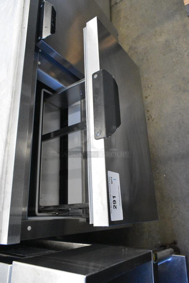 Beverage Air SPED48-12-2 Stainless Steel Commercial Sandwich Salad Prep Table Bain Marie Mega Top on Commercial Casters. 115 Volts, 1 Phase. Tested and Working! - Image 6 of 9