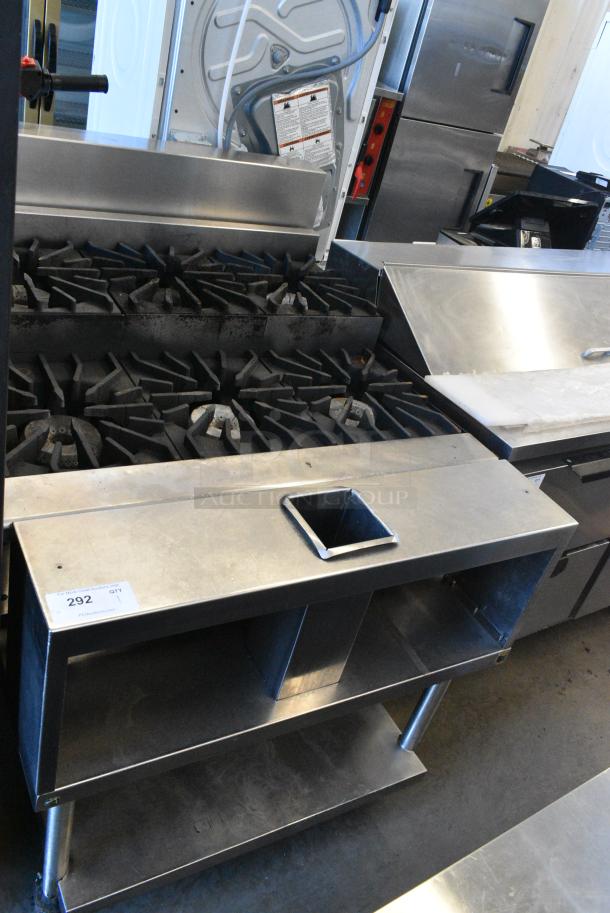 Stainless Steel Commercial Natural Gas Powered 6 Burner 2 Tier Range w/ Under Shelf on Commercial Casters. - Image 3 of 7