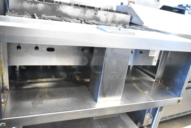 Stainless Steel Commercial Natural Gas Powered 6 Burner 2 Tier Range w/ Under Shelf on Commercial Casters. - Image 5 of 7