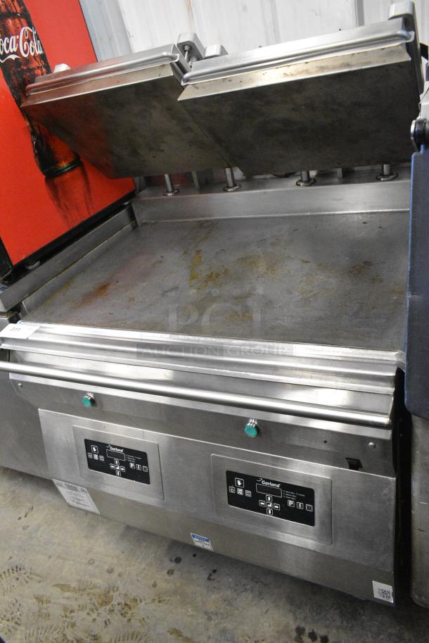 Garland GWG2W-1 Stainless Steel Commercial Natural Gas Powered Clamshell Panini Press Flat Top Griddle on Commercial Casters. - Image 2 of 10