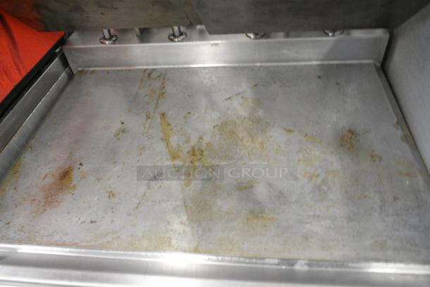 Garland GWG2W-1 Stainless Steel Commercial Natural Gas Powered Clamshell Panini Press Flat Top Griddle on Commercial Casters. - Image 3 of 10