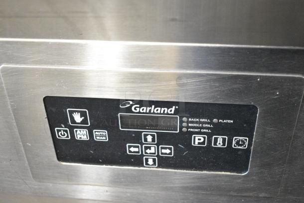 Garland GWG2W-1 Stainless Steel Commercial Natural Gas Powered Clamshell Panini Press Flat Top Griddle on Commercial Casters. - Image 5 of 10
