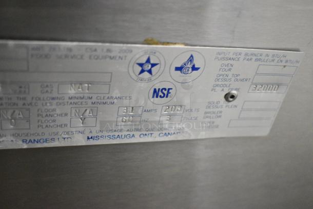 Garland GWG2W-1 Stainless Steel Commercial Natural Gas Powered Clamshell Panini Press Flat Top Griddle on Commercial Casters. - Image 10 of 10