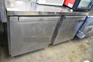 Continental SW60 Stainless Steel 2 Door Undercounter Cooler on Commercial Casters. 115 Volts, 1 Phase. Tested and Working!
