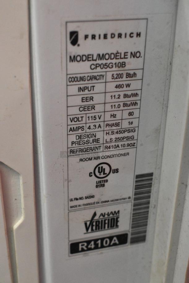 Friedrich CP05G10B Window Mount Air Conditioner. 115 Volts, 1 Phase. Cannot Test - Unit Trips Breaker - Image 5 of 5