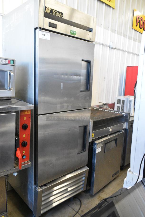 True T-23F-2-MC Stainless Steel Commercial 2 Half Size Door Reach In Freezer on Commercial Casters. 115 Volts, 1 Phase. Tested and Powers On But Does Not Get Cold - Image 2 of 6