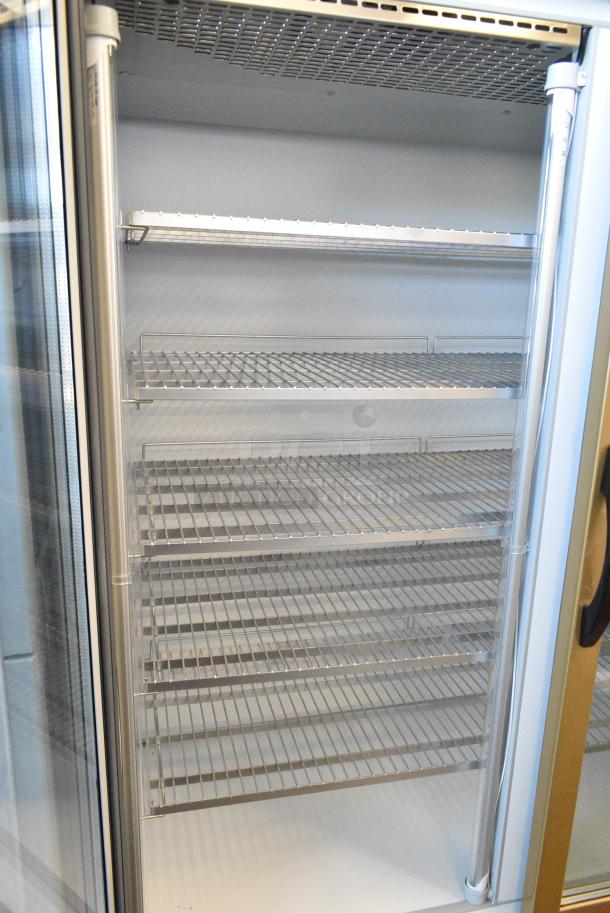 7100 NFN Metal Commercial 2 Door Reach In Cooler Merchandiser w/ Racks. Cannot Test Due To Plug Style - Image 2 of 4