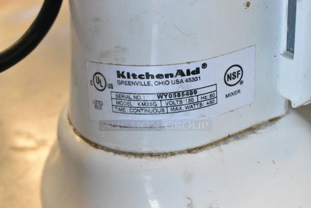 KitchenAid WY0585499 Metal Countertop Planetary Dough Mixer w/ Metal Mixing Bowl. 120 Volts, 1 Phase. Tested and Working! - Image 5 of 5