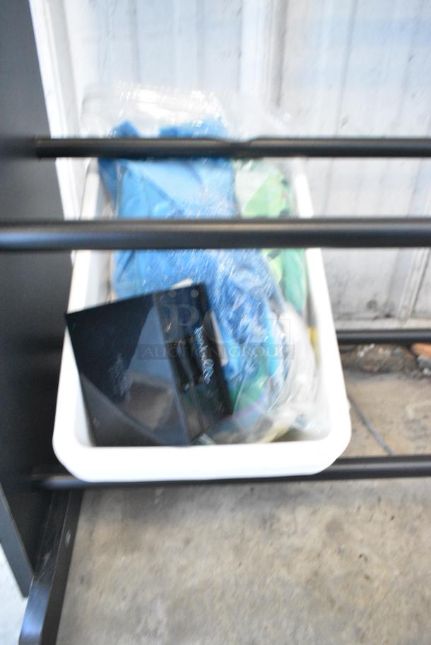 Humble Crew Black Storage Rack Organizer w/ White Poly Bins. - Image 6 of 6