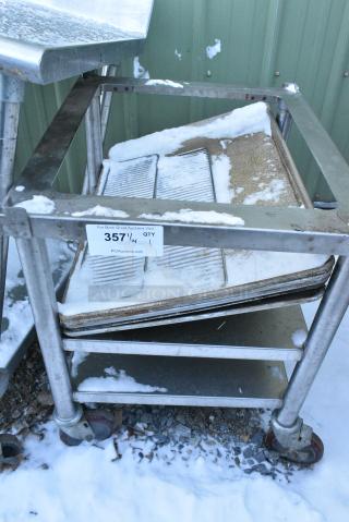 Metal Commercial Equipment Stand w/ Under Shelf on Commercial Casters.