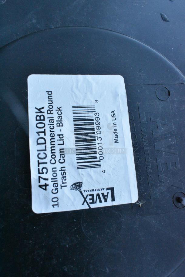3 Lavex Black Poly Trash Cans w/ 3 Laves 475TCLD10BK  Lids. 3 Times Your Bid! - Image 2 of 2