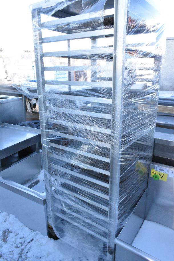 Metal Commercial Pan Transport Rack w/ Donut Frying Screens on Commercial Casters. - Image 2 of 3