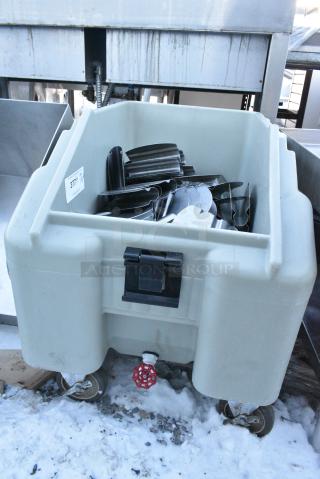 Poly Portable Ice Bin w/ Contents Including Dough Cutters. Does Not Have Lid.