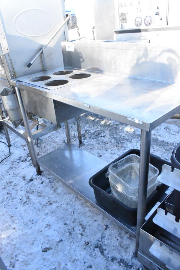 Stainless Steel Sauce Table w/ 4 Cut Outs, Back Splash and Under Shelf. - Image 1 of 3