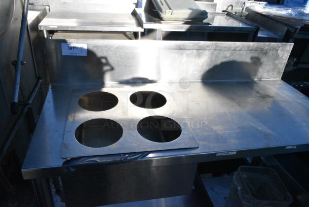 Stainless Steel Sauce Table w/ 4 Cut Outs, Back Splash and Under Shelf. - Image 2 of 3