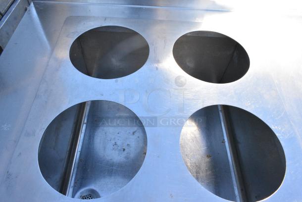 Stainless Steel Sauce Table w/ 4 Cut Outs, Back Splash and Under Shelf. - Image 3 of 3