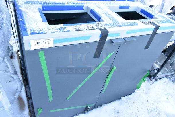 BRAND NEW SCRATCH AND DENT! Trash Can Shell w/ 2 Cut Outs and 2 Doors - Image 1 of 2