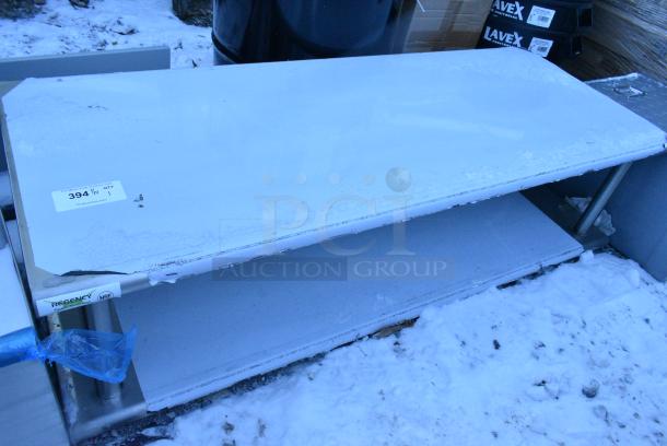 BRAND NEW SCRATCH AND DENT! Regency 600PTSD2460 16-Gauge Type 304 Stainless Steel Pass-Through Shelf with Overshelf - 24" x 60" - Image 1 of 3