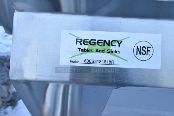 BRAND NEW SCRATCH AND DENT! Regency 600S3181818R Stainless Steel 3 Bay Sink w/ Right Side Drain Board. No Legs. - Image 3 of 3