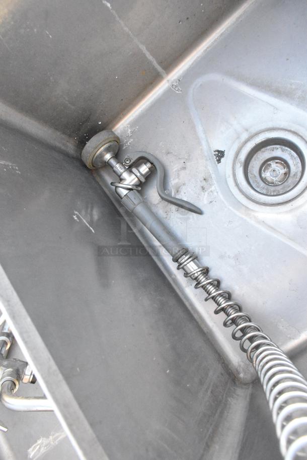 Stainless Steel 3 Bay Sink w/ Left Side Drain Board, Handles and Spray Nozzle Attachment. - Image 4 of 4