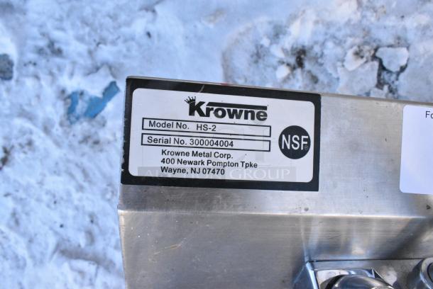 Krowne HS-2 Stainless Steel Single Bay Wall Mount Sink w/ Faucet and Handles. - Image 2 of 2