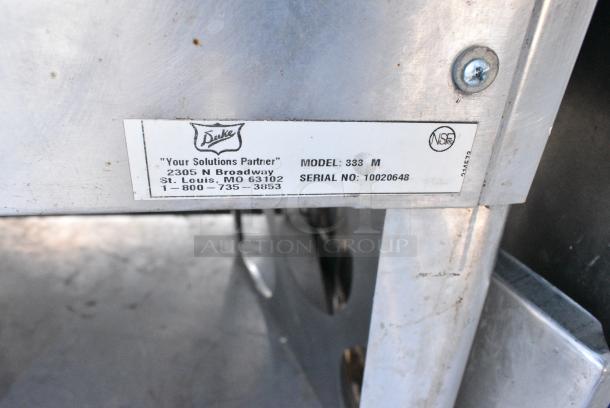 Duke 333 M Stainless Steel Counter w/ Under Shelf on Commercial Casters. - Image 2 of 3