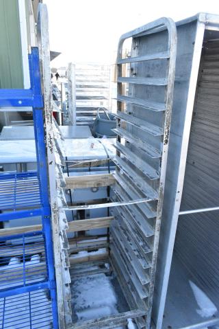 Metal Commercial Pan Transport Rack on Commercial Casters.
