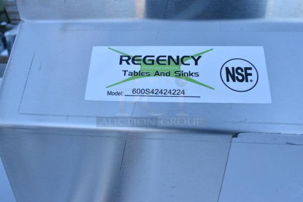 BRAND NEW SCRATCH AND DENT! Regency 600S42424224 Stainless Steel 4 Bay Sink w/ Dual Drain Boards. No Legs. - Image 3 of 3